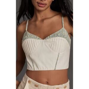 NWT Anthropologie Let Me Be Corset Crop Top - Large